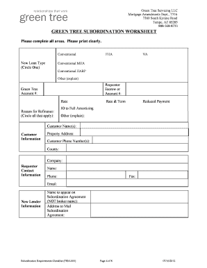 Reg z calculator - green tree subordination form