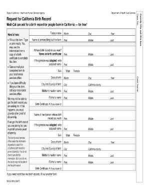 Request for California Birth Record - Department of Health Care ... - dhcs ca