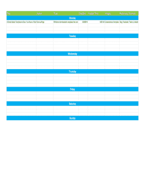 Fillable online calendar - Editorial Calendar Template - PDF - Hootsuite Blog