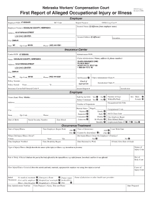 Nebraska Workers' Compensation First Report
