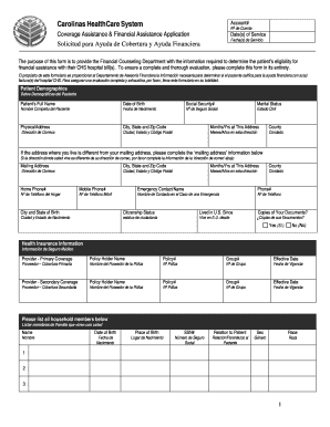 Carolinas HealthCare System Financial Assistance Application