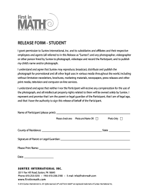 Student Media Release Form