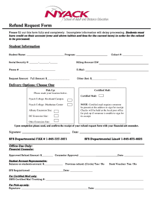 Refund Request Form