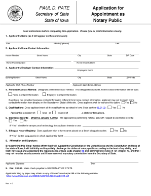 Iowa Notary Public Application