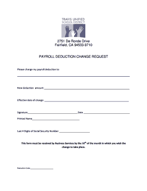 Payroll Deduction Change Request