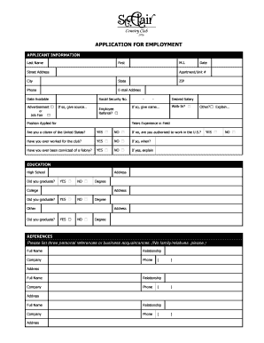 Employment Application Form