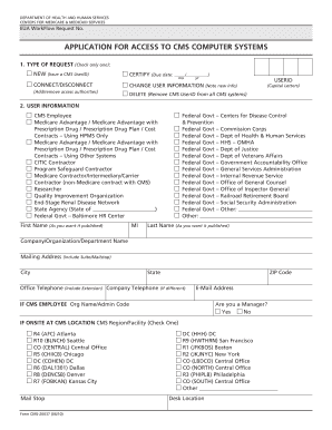 Application for Access to CMS Computer Systems