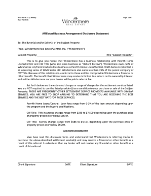 Affiliated Business Arrangement Disclosure Statement