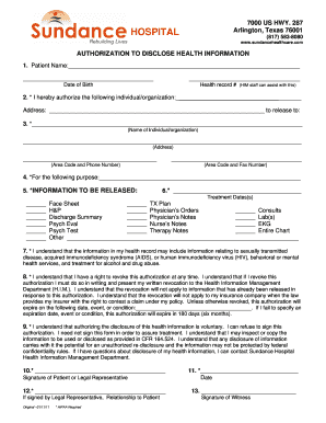 Authorization to Disclose Health Information