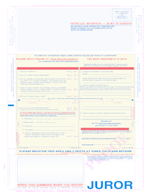 New Jersey Jury Summons Form