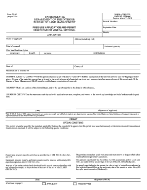 Form 5510-1 Free Use Application and Permit