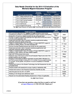 Fillable Staff Meeting Evaluation Form Samples To Complete Online Staff Meeting Evaluation Form 2017 15 Mtmep Data Needs Checklist Checlist For The Annual Of Casa