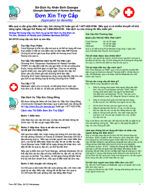 Georgia Department of Human Services Application for Benefits