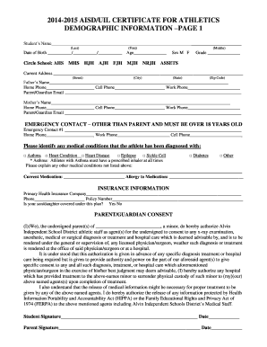 AISD/UIL Certificate for Athletics