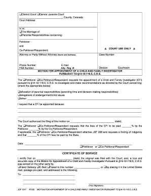 Motion for Appointment of a Child and Family Investigator