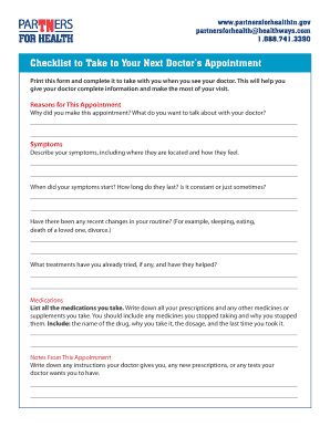 Doctor's Appointment Checklist