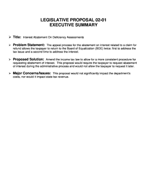 Sample executive summary - - ftb ca