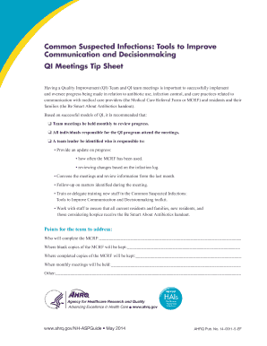 QI Meetings Tip Sheet for Antibiotic Use