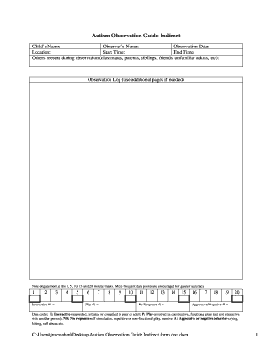 Autism Observation Guide Form