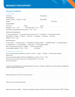 Richmond Wellbeing Support Application Form