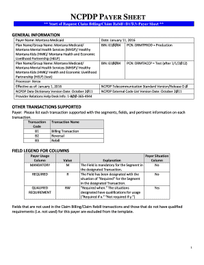 Montana Medicaid Claim Billing Form