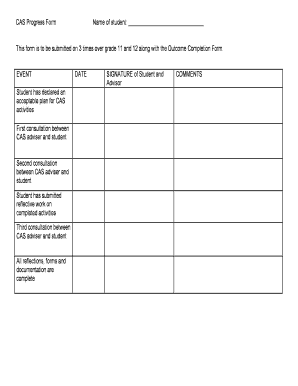CAS Progress Form