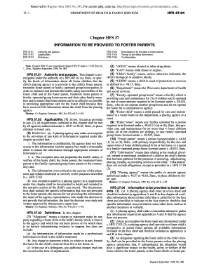 Wisconsin Foster Parent Information Form