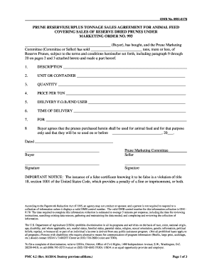 Wedding proposal letter to client - Reserve Sales Agreement for Animal Feed Form PMC-420 pdf - ams usda