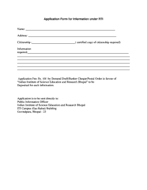 RTI Application Form