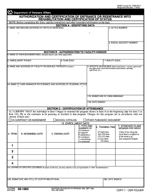 Authorization and Certification of Entrance into Rehabilitation