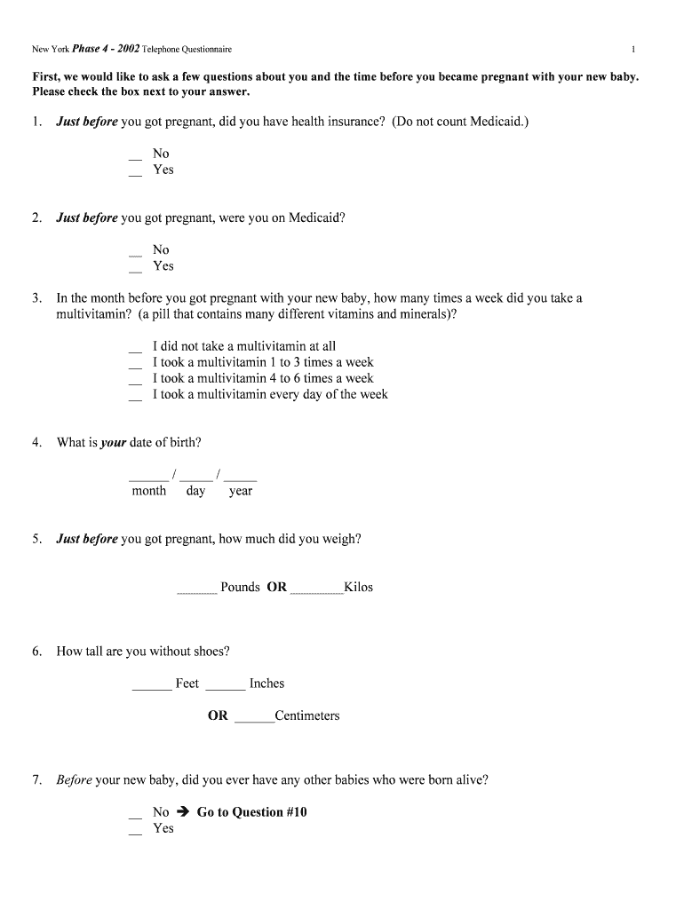 Fillable Online health ny 200203 Pregnancy Risk Assessment Monitoring