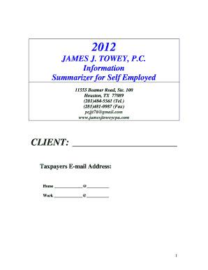 2012 Tax Return Engagement Letter