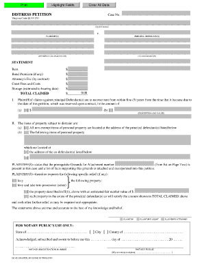 Virginia Distress Petition
