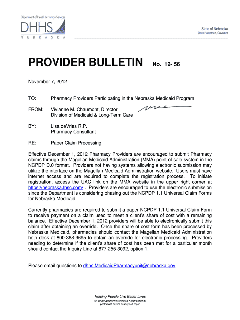 Fillable Online dhhs ne for Nebraska Medicaid dhhs ne Fax Email Print