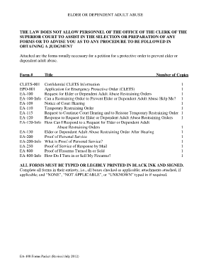 California Elder or Dependent Adult Abuse Restraining Order