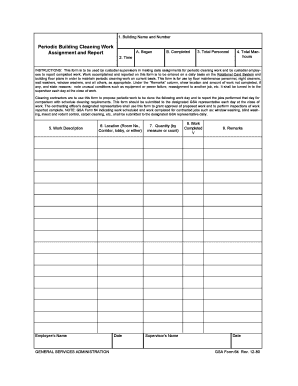 GSA Form 64 Periodic Building Cleaning Work Assignment