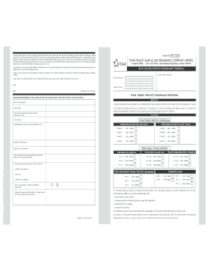 STAR Travel Protect Insurance Proposal Form
