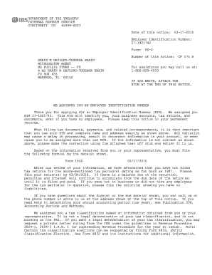 IRS Employer Identification Number Assignment Notice