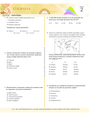 Geography Test Form