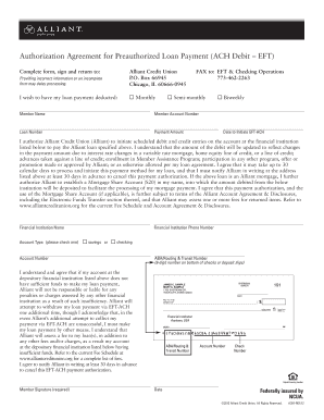 Authorization Agreement for Preauthorized Loan Payment