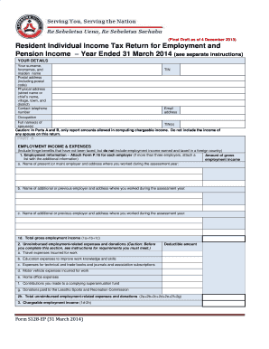 Lesotho Individual Income Tax Return for Employment and Pension