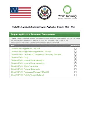 Global Undergraduate Exchange Program Application