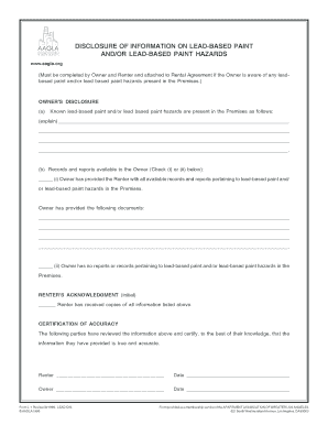 Lead-Based Paint Disclosure Form