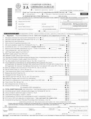 NYC Combined General Corporation Tax Return