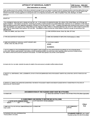 Affidavit of Individual Surety