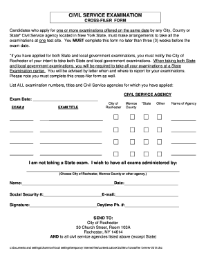 New York State Civil Service Cross-Filer Form