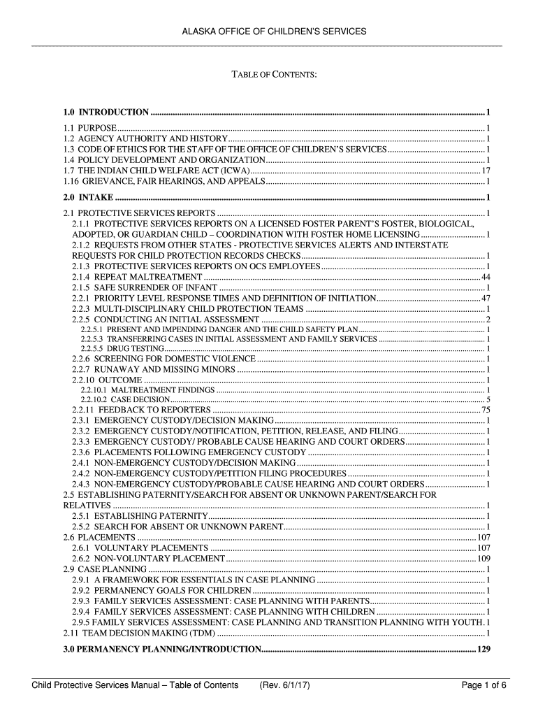 Fillable Online dhss alaska Child Protective Services (CPS) Manual Fax