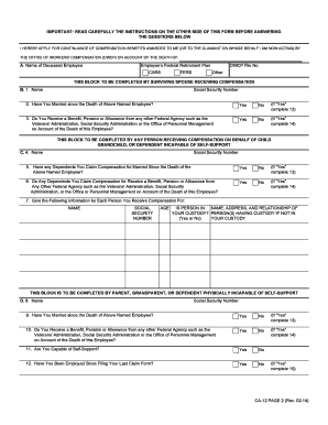 Claim for Continuance of Compensation