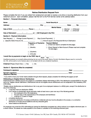 Retiree Distribution Request Form