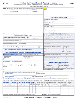 Oregon Personal Property Return